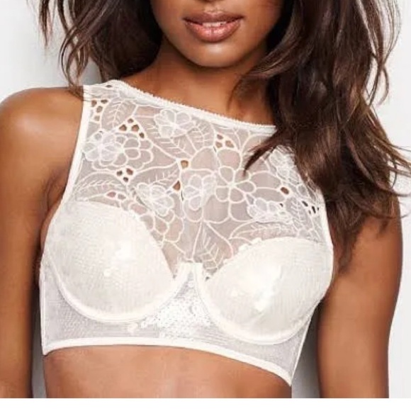 Victoria secret dream angels petal sequin high neck balconett - Picture 1 of 6